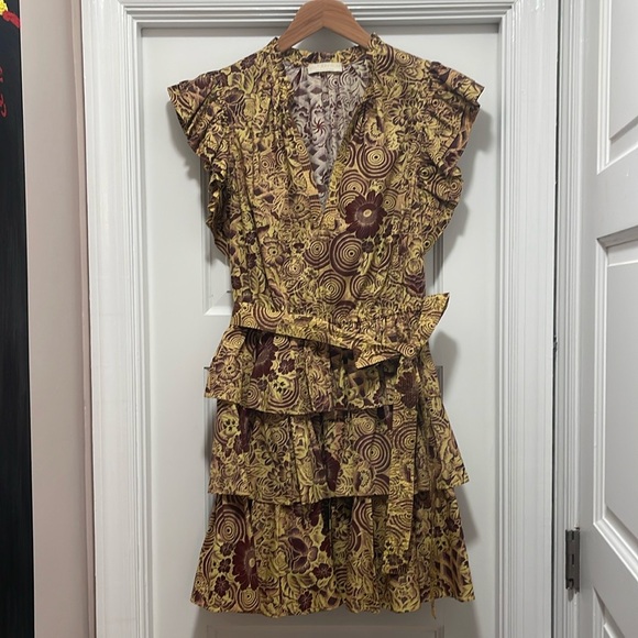 Ulla Johnson Honoria Tiered Printed Poplin Mini Dress - Picture 3 of 8